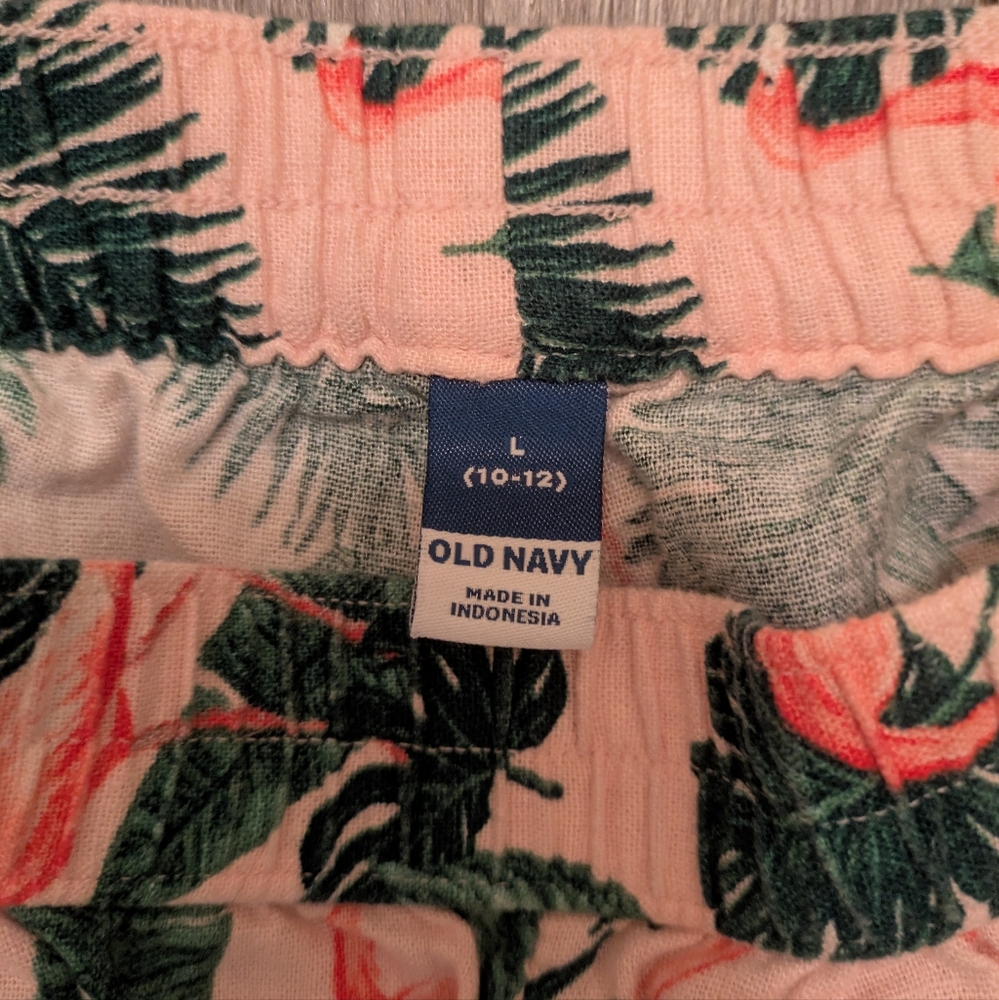 Striped and Tropical Print Girls Shorts Set - Picture 2 of 3